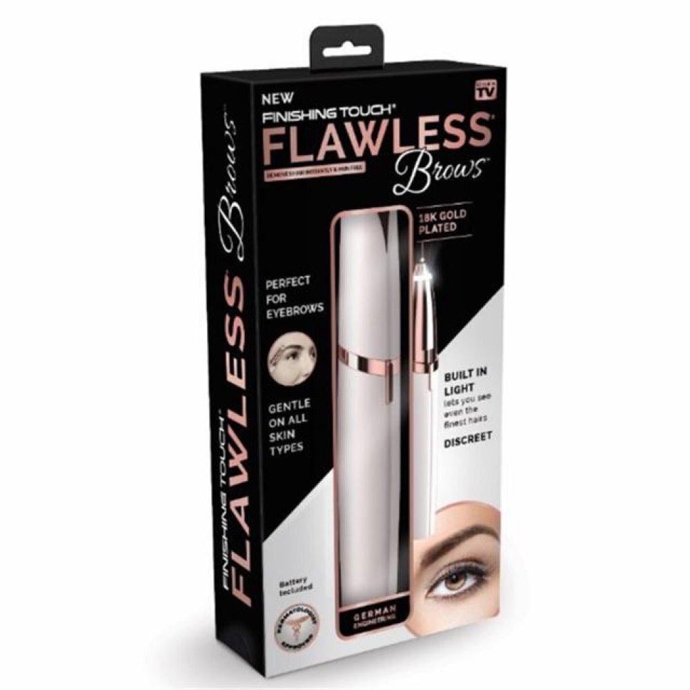 Эпилятор Flawless женский для бровей и лица с подсветкой Белый