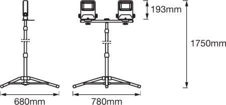 Прожектор Osram Worklight Tripod LED 2x30W 220V 5400lm 4000K 1750x780x680 мм IP65 со штативом (4099854572210) - фото 3