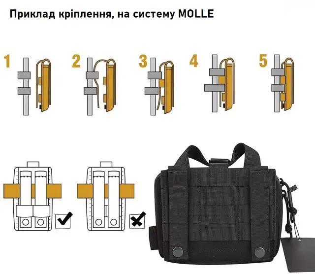 Аптечка медична на системі Моллі LWH181306 система швидке скидання Олива - фото 5