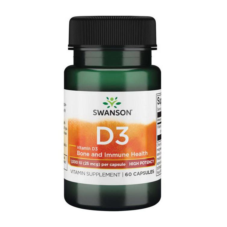 Витамин D3 Swanson Vitamin D3 1000 IU 25 mcg 60 caps