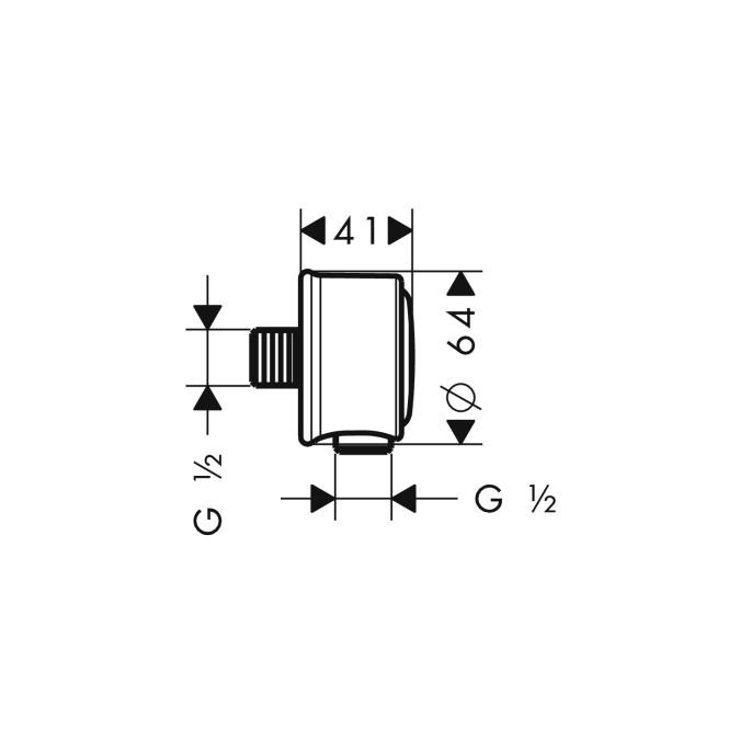 Подключение душевого шланга Hansgrohe Axor Montreux 16884000 Хром (113921) - фото 2