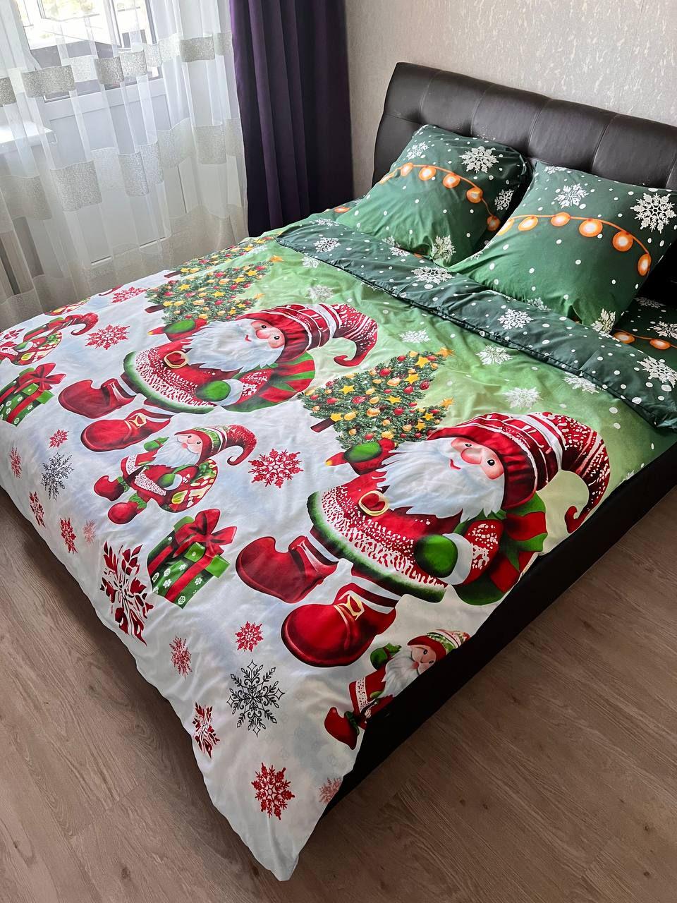 Комплект постільної білизни новорічний Gold Lux двоспальний бязь 180х220 см (29739524) - фото 2