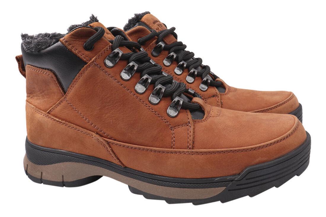 Ботинки мужские Vadrus из натуральной кожи нубук на низком ходу на шнуровку Коричневый (290-21ZHS 41)
