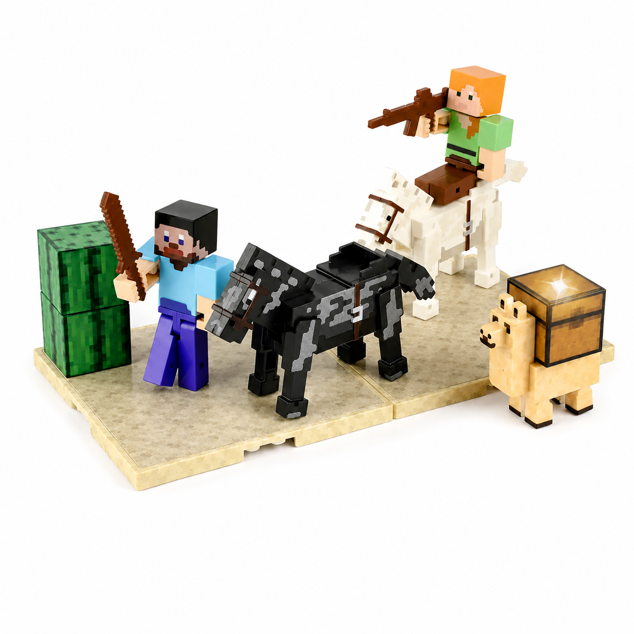 Конструктор магнитный Minecraft с фигурками и мобами Desert Adventure Стива и Алекс (3128599172)