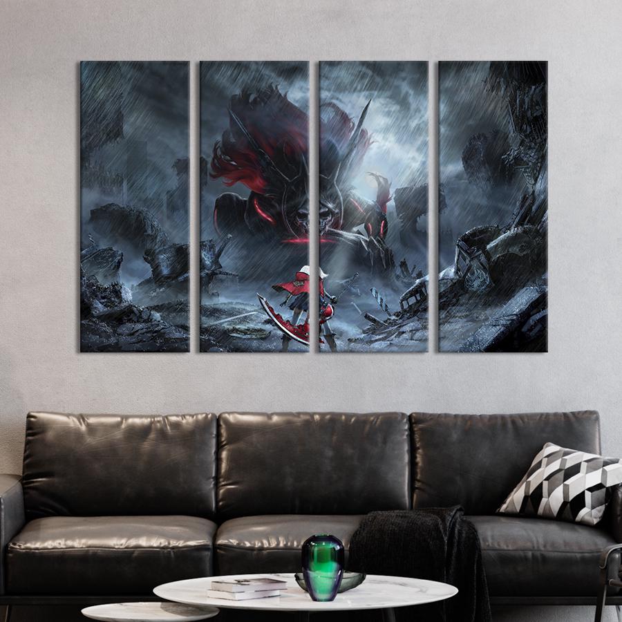 Картина на холсте Смертельная битва в аниме 209x133 см (1020-41)