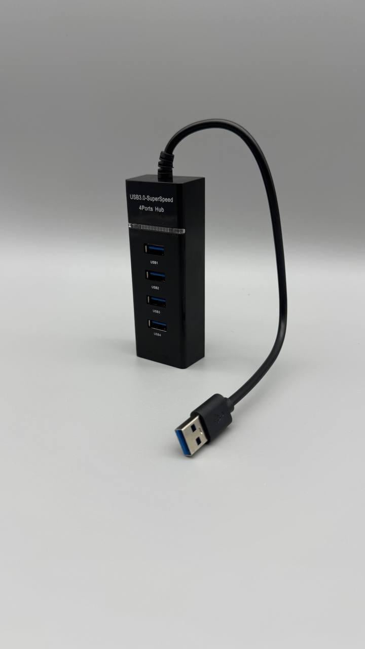 Хаб Grand G303 USB 3.0 на 4 порта со встроенным кабелем 30 см до 5 Гбит/с Черный (35048215)