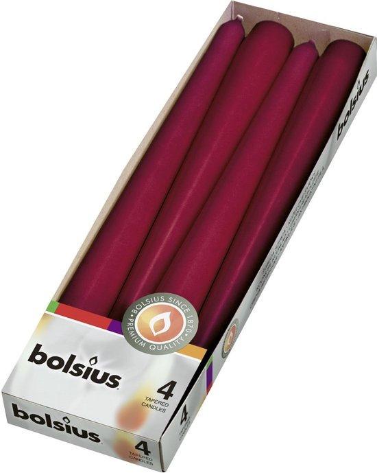 Свеча конусная Bolsius 245/24 Бордовый 4 шт.