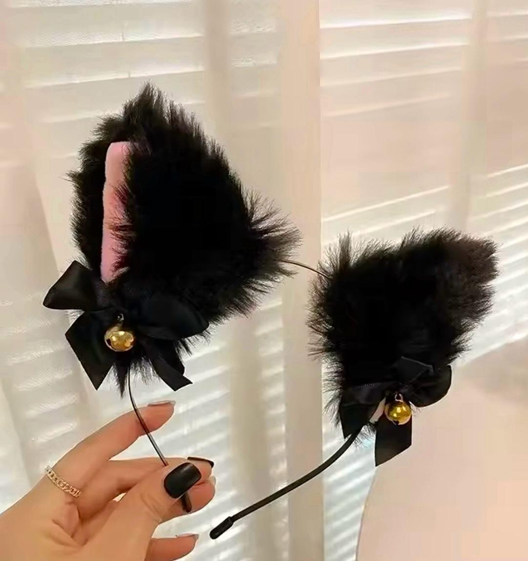 Обруч на голову Wuke Кошка с меховыми ушками и колокольчики с бантиками унисекс one size Черный - фото 2 Обруч на голову Wuke Кошка с меховыми ушками и колокольчики с бантиками унисекс one size Черный - фото 2