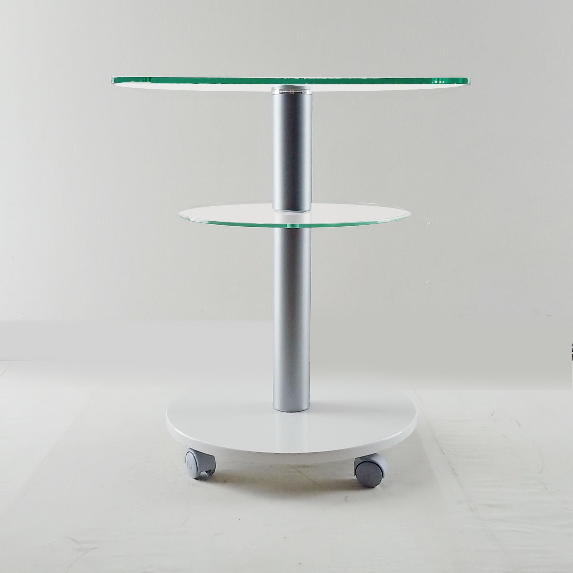 Стол журнальный стеклянный Commus Bravo Light Kv6 satin-white-alm60 Белый металлик (444820242) - фото 2 Стол журнальный стеклянный Commus Bravo Light Kv6 satin-white-alm60 Белый металлик (444820242) - фото 2