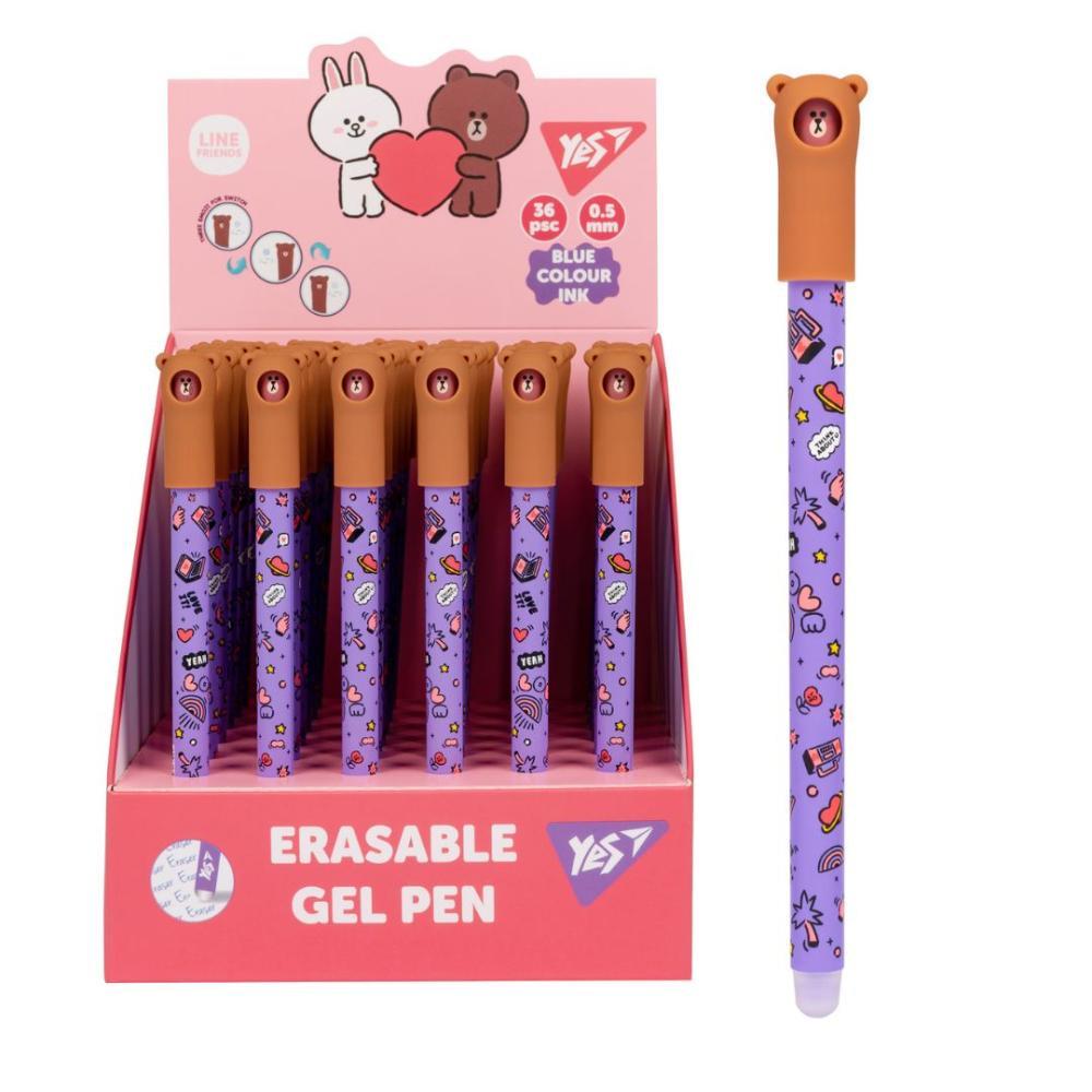 Ручка гелевая YES Пиши-стирай Line Friends. Brown (420447) - фото 2 Ручка гелевая YES Пиши-стирай Line Friends. Brown (420447) - фото 2