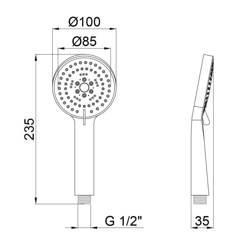 Лейка для ручного душа Qtap Rucni A100O5PCW (SD00043094) - фото 3