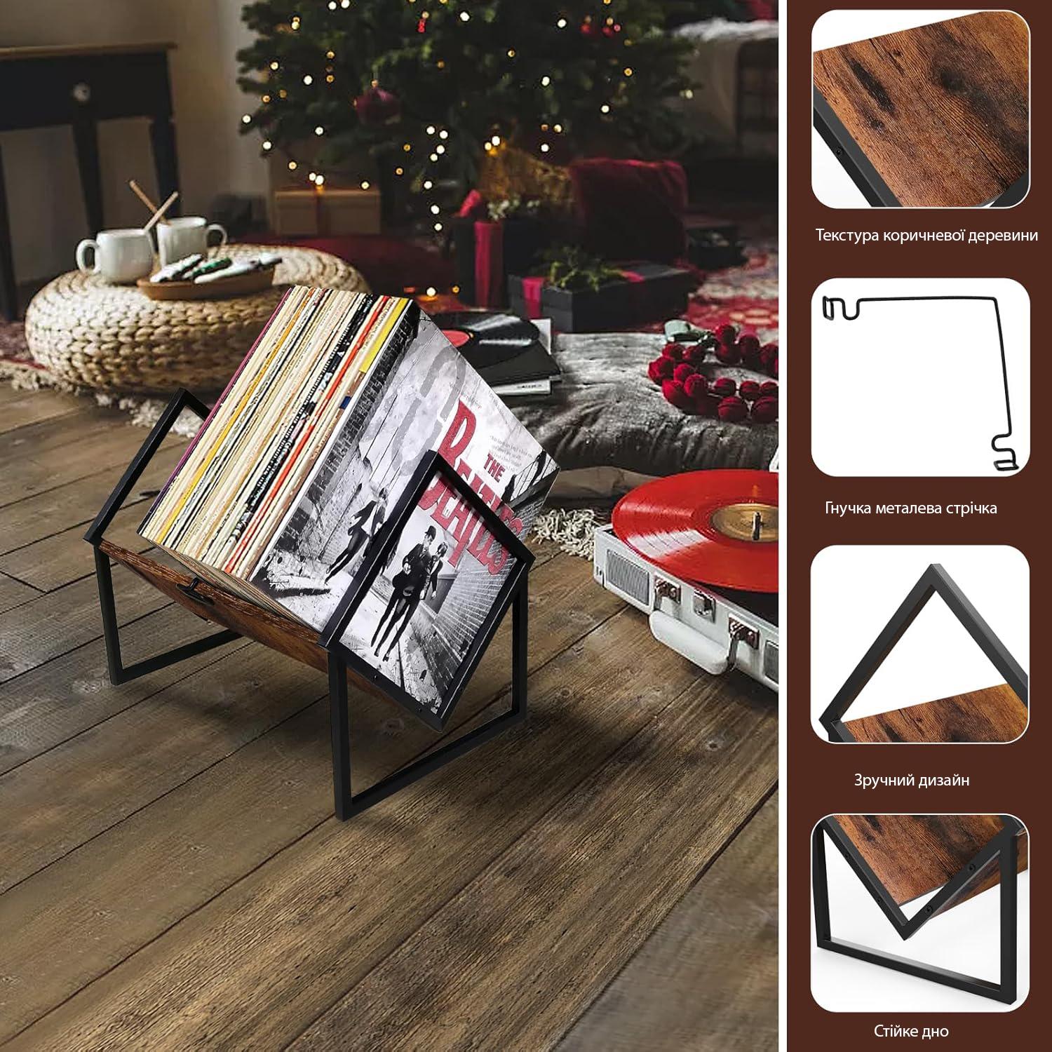 Стелаж підставка для зберігання вінілових платівок/книг 40х34,5х28 см (SP-100-3) - фото 3 Стелаж підставка для зберігання вінілових платівок/книг 40х34,5х28 см (SP-100-3) - фото 3