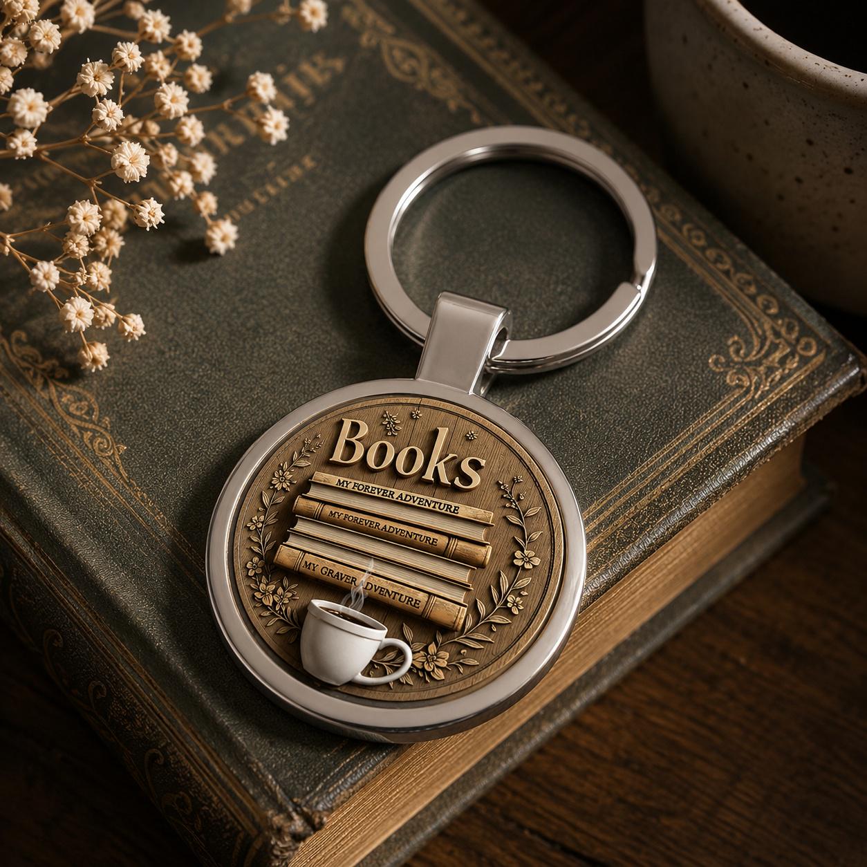 Брелок Books My Forever Adventure металлический Серебристый (BOOKS-FOREVER-KEYCHAIN)