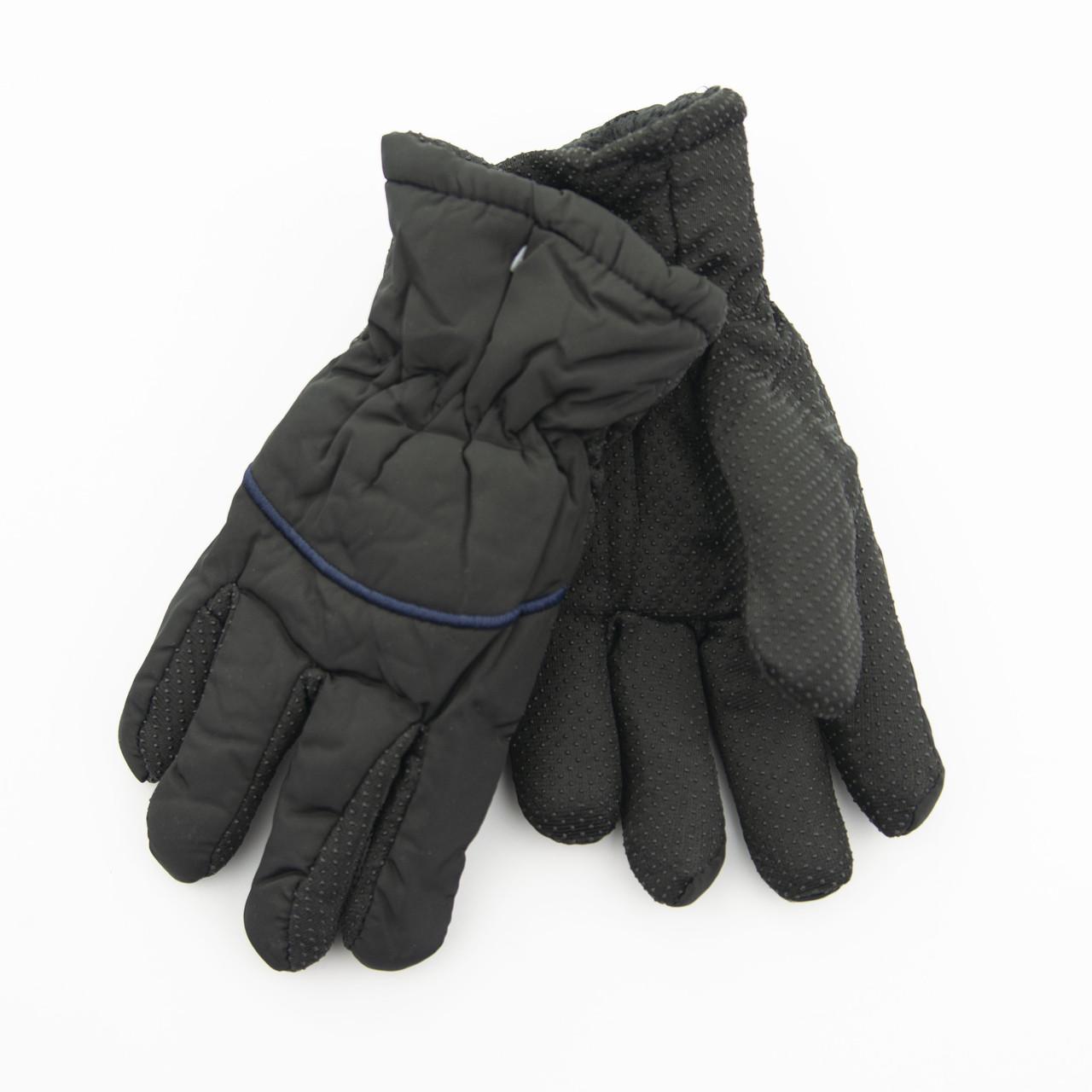 Перчатки подростковые болоневые с мехом на резинке 22-16-7 Черный (DR009794)