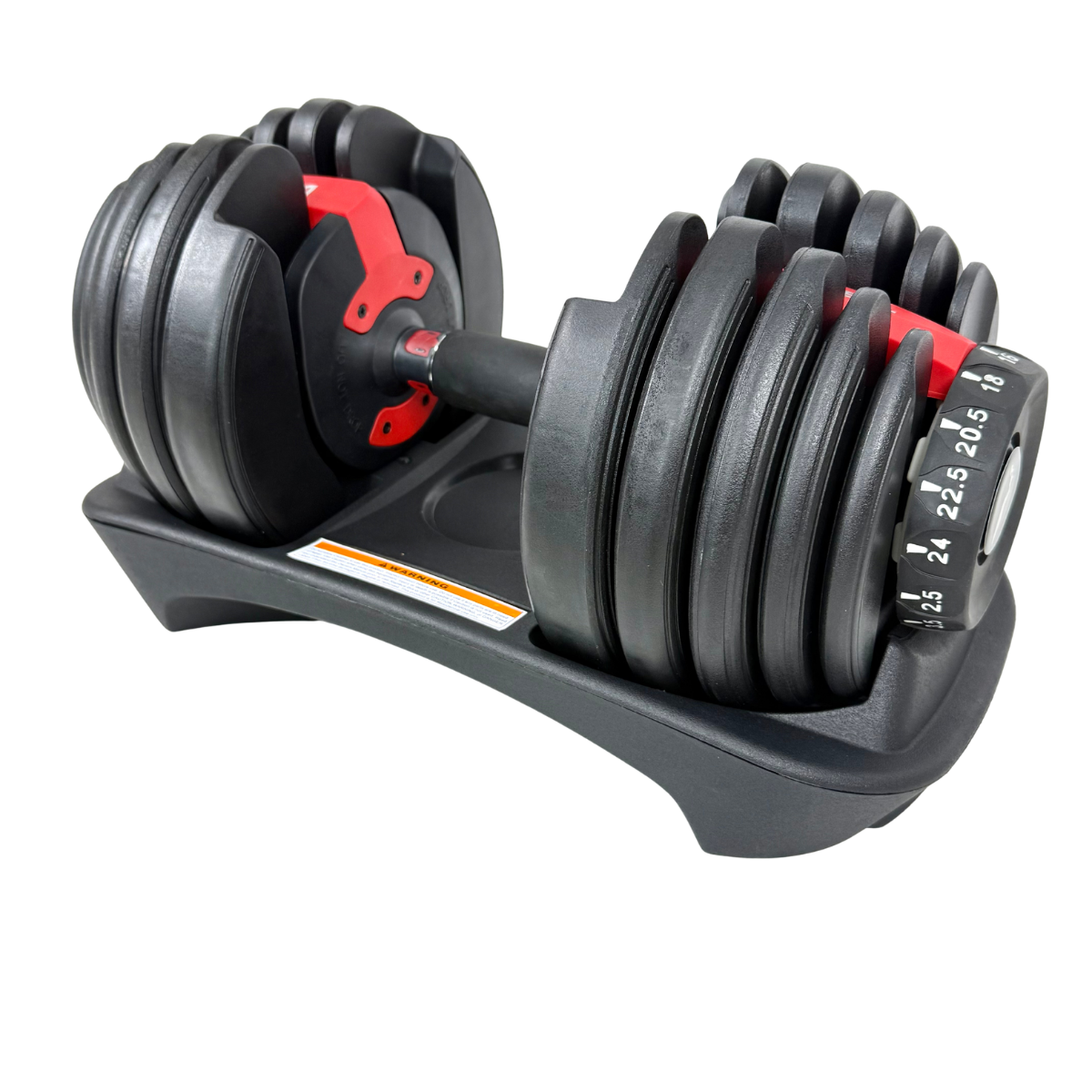 Гантеля регулируемая селекторная 2,5-24 кг с подставкой (RGTL-24-Black)