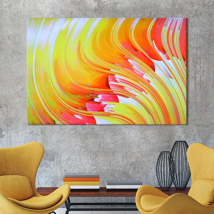 Картина абстракция Солнечная абстракция 80x54 см (A910-1)