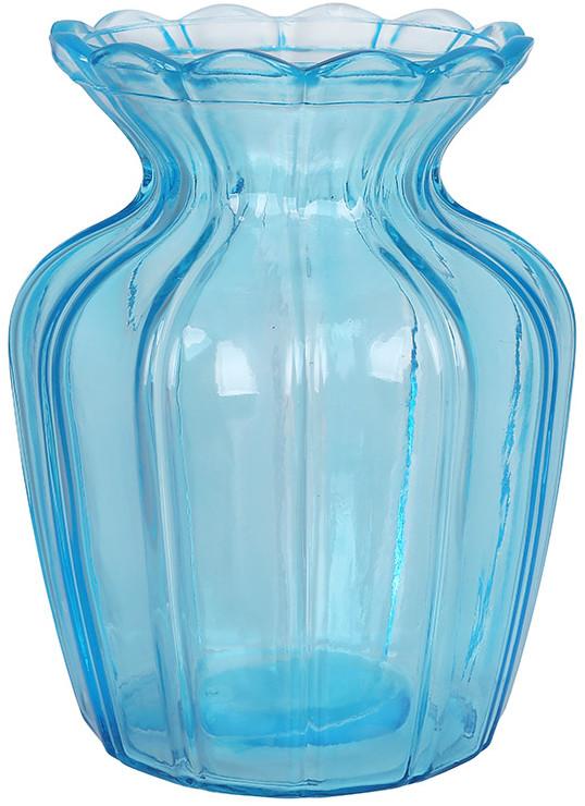 Ваза стеклянная настольная Flower Glass Ø 10х15 см Голубой