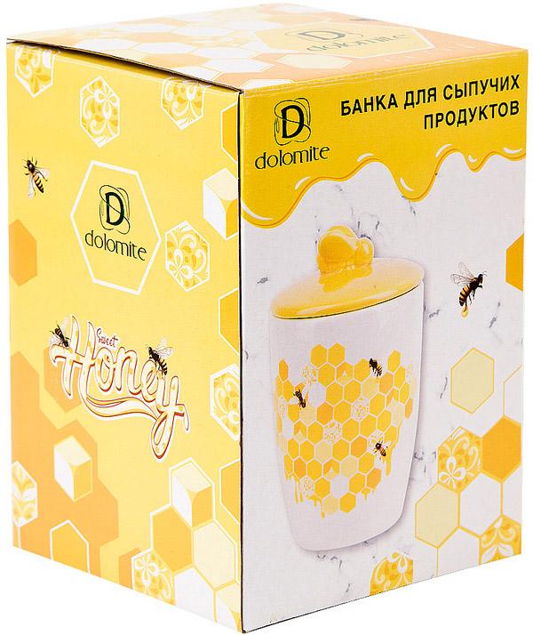 Керамічна банка-медовниця Sweet Honey 550 мл Білий/Жовтий (BD-DM790-HN) - фото 2