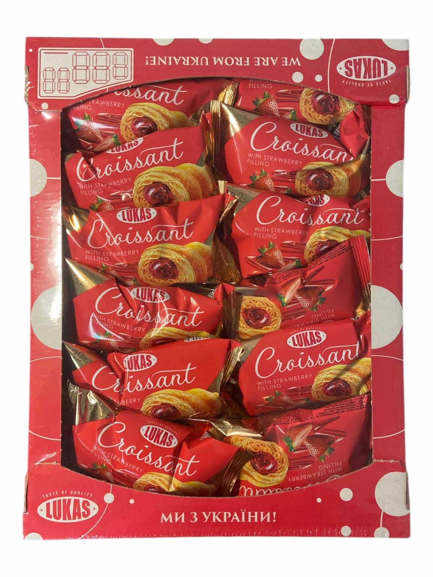 Круасаны Lukas с клубничным наполнителем 24 шт. 45 г (54088)