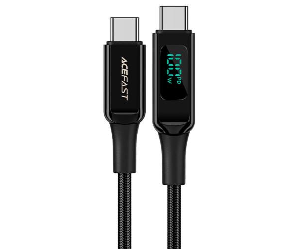 Кабель Data Acefast C6-03 Type-C-Type-C 5A 100W 2 м Black (06AFC6) - фото 3
