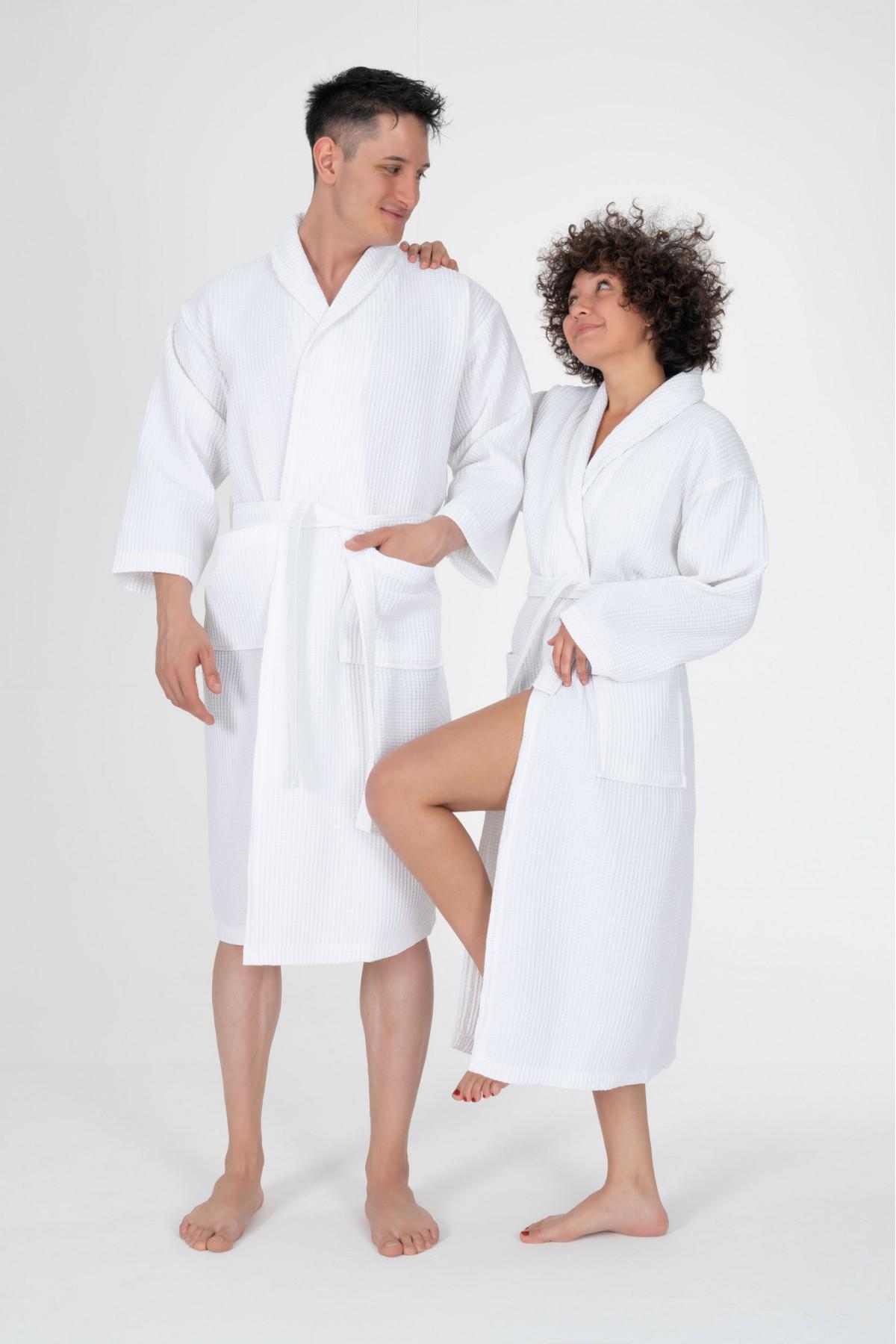 Халат унісекс Bysungur вафельний M Білий (28919112) - фото 6 Халат унісекс Bysungur вафельний M Білий (28919112) - фото 6