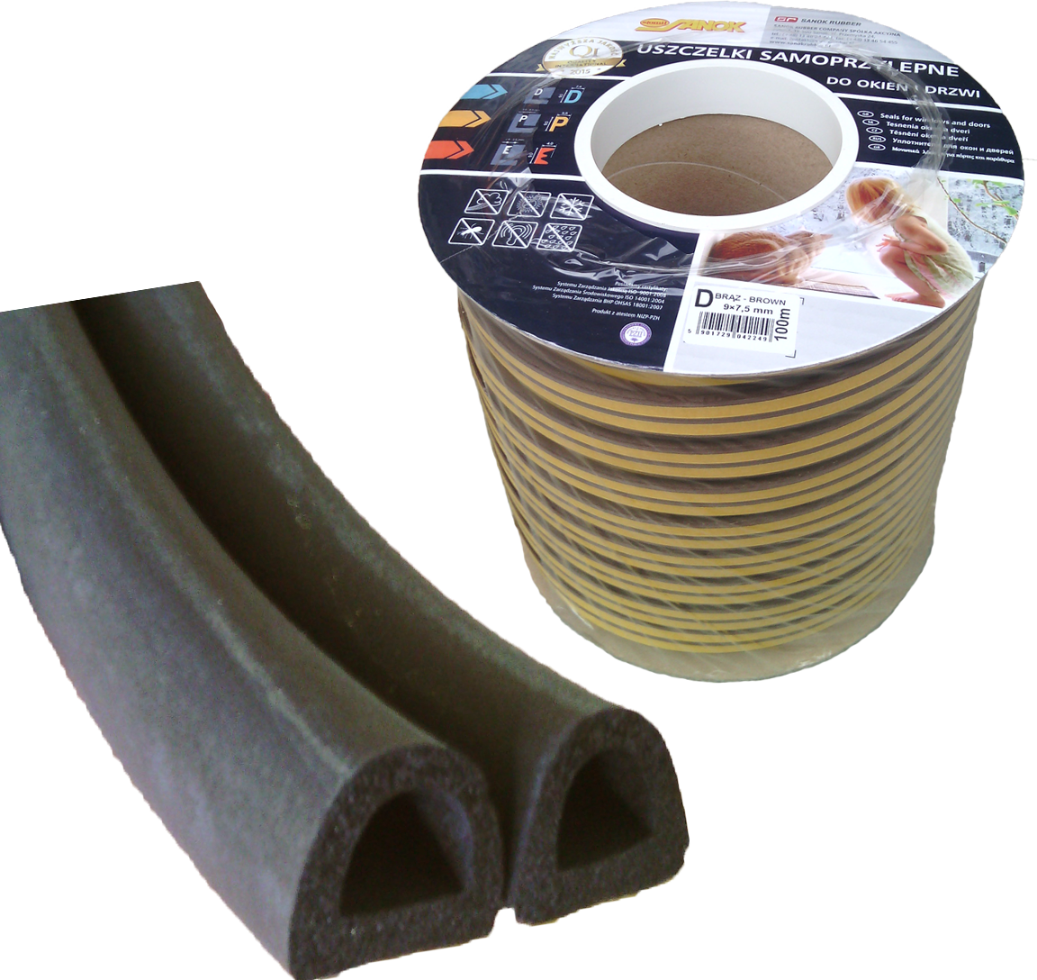 Ущільнювач для вікон та дверей STOMIL D-профіль 9х8 мм Коричневий - фото 1