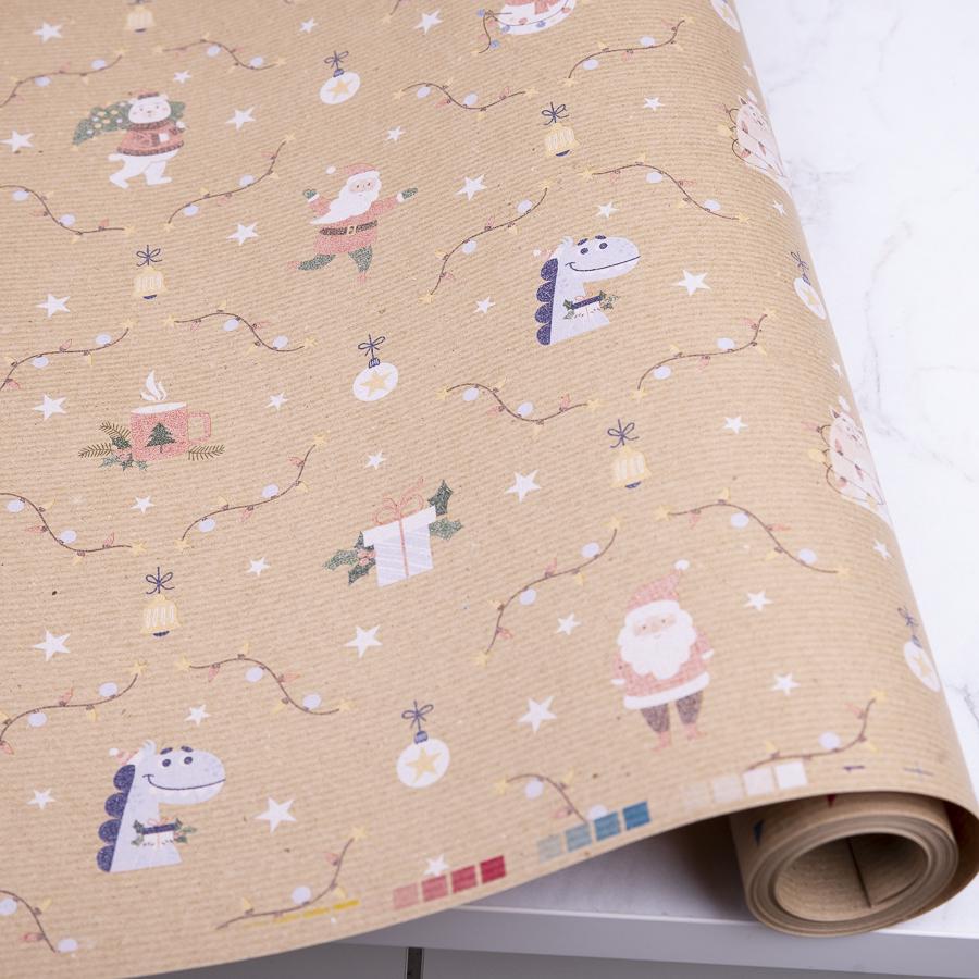 Бумага подарочная Новогодний микс 10 м 70 см (1468-186)