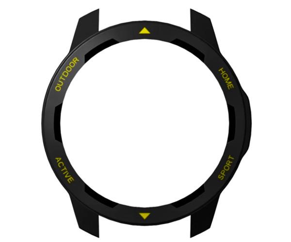 Чехол защитный TPU без стекла на экран для Xiaomi Watch S1 Active Черный с желтым