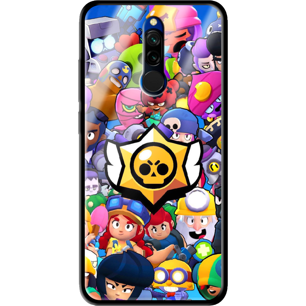 Чехол Boxface Xiaomi Redmi 8 Brawl Stars Черный силикон со стеклом (38411-up2389-39408)