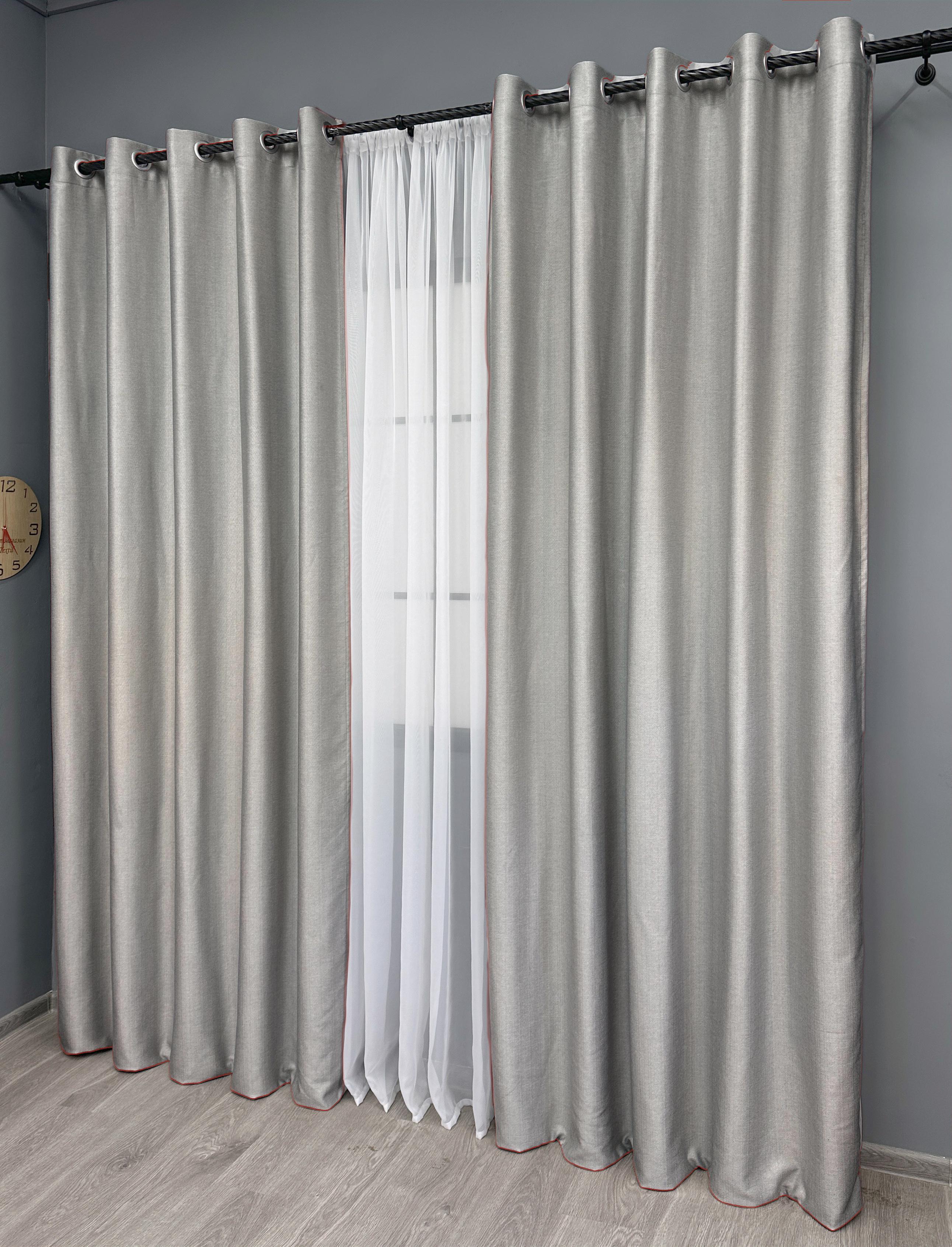 Комплект штор на люверсах VR-Textil Шенил однотонный № 1690ш 150х250 см 2 шт. Пепельный (37-0242) - фото 3 Комплект штор на люверсах VR-Textil Шенил однотонный № 1690ш 150х250 см 2 шт. Пепельный (37-0242) - фото 3