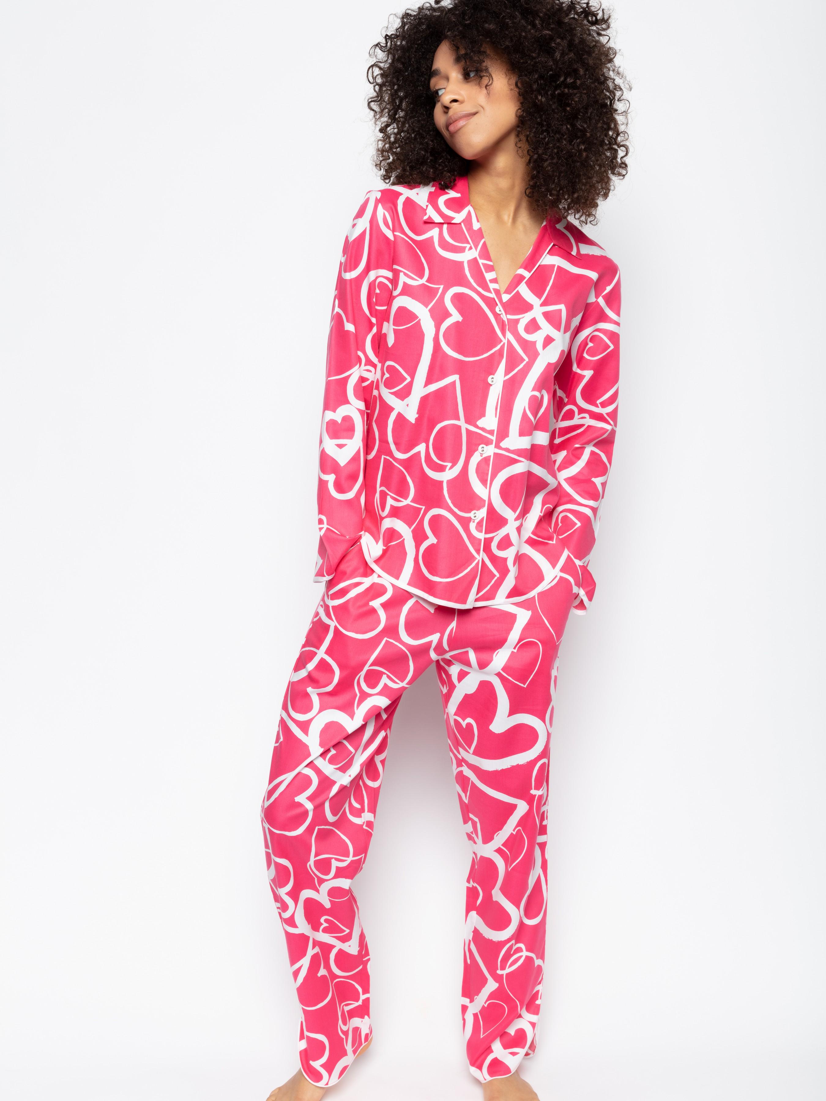 Пижама женская CYBERJAMMIES Mallory 9023-9024 14/L Розовый с принтом сердец (5051877378285)