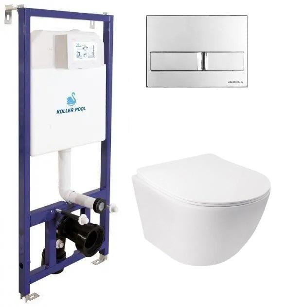 Комплект установки Koller Pool с безободковым унитазом Jay и сиденьем Slim Duroplast/Soft-close (362241200)
