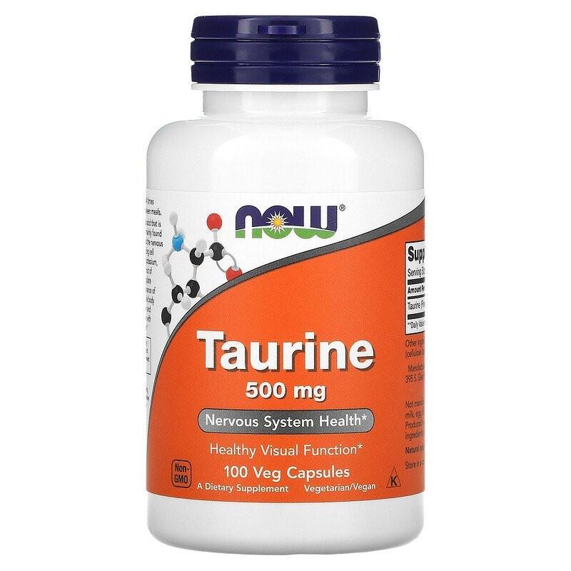 Аминокислота Now Foods Taurine 500 мг 100 капсул