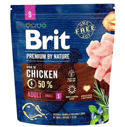 Сухой корм Brit Premium Dog S для взрослых собак малых пород с курицей 1 кг (170809/6284)