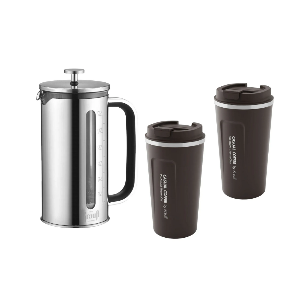 Френч-прес Krauff Cergio 1000 мл з термочашками Personell 510 мл (55-333-395)
