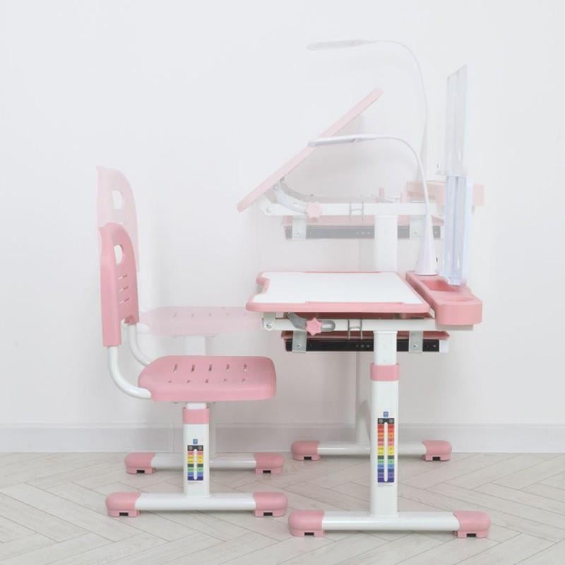 Парта детская Bambi и стул с регулировкой высоты Розовый (M 5068-8-2) - фото 6 Парта детская Bambi и стул с регулировкой высоты Розовый (M 5068-8-2) - фото 6