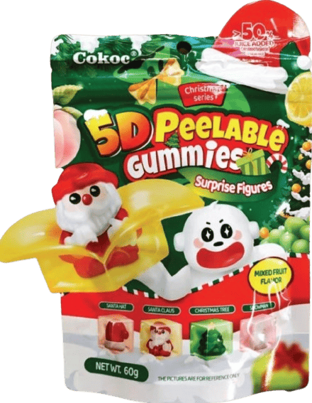 Конфеты желейные Cokoc 5D Peelable Gummies Mixed Fruit Christmas 60 г (2798690736)