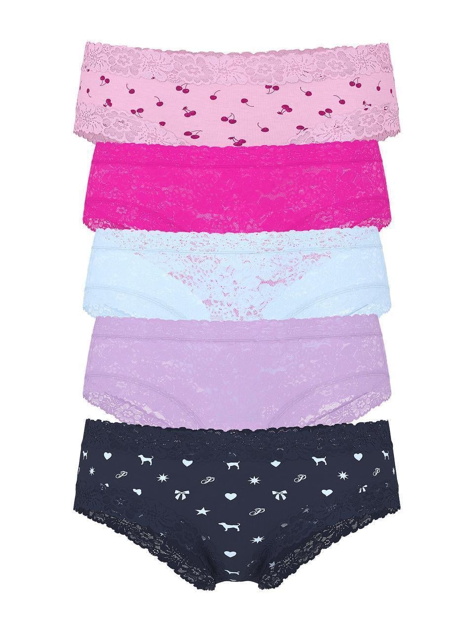 Набор трусиков Victoria's Secret Wink Lace Cheeky 5 шт. XXL Разноцветный (2859016200)