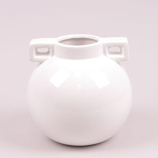 Ваза керамическая Flora 19 см Белый (21224)