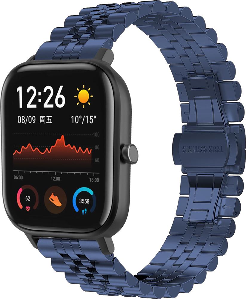 Браслет металлический Stech для Amazfit GTS Blue (26974-28)
