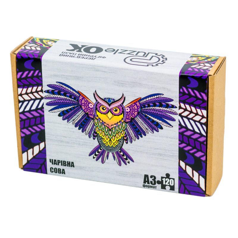 Пазлы фигурные PuzzleOK Очаровательная сова из дерева на 120 эл. Разноцветный (150-98-PuzA3-00723)