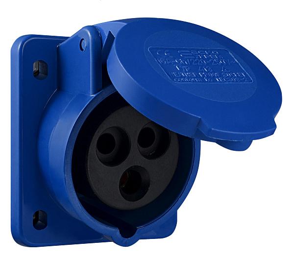 Силовая розетка АСКО-УКРЕМ ГВ 413 2P+PE 16А 230 В встроенная IP44 Синий (A0080030001)