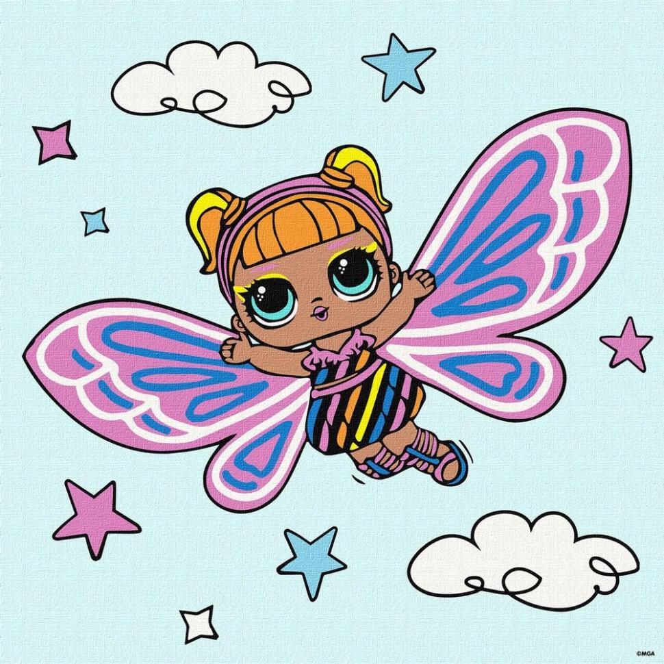 Картина за номерами Ideyka L.O.L. Surprise! O.M.G. Fairies Flutterstar KHO1090 40х40 см (RLT54048)
