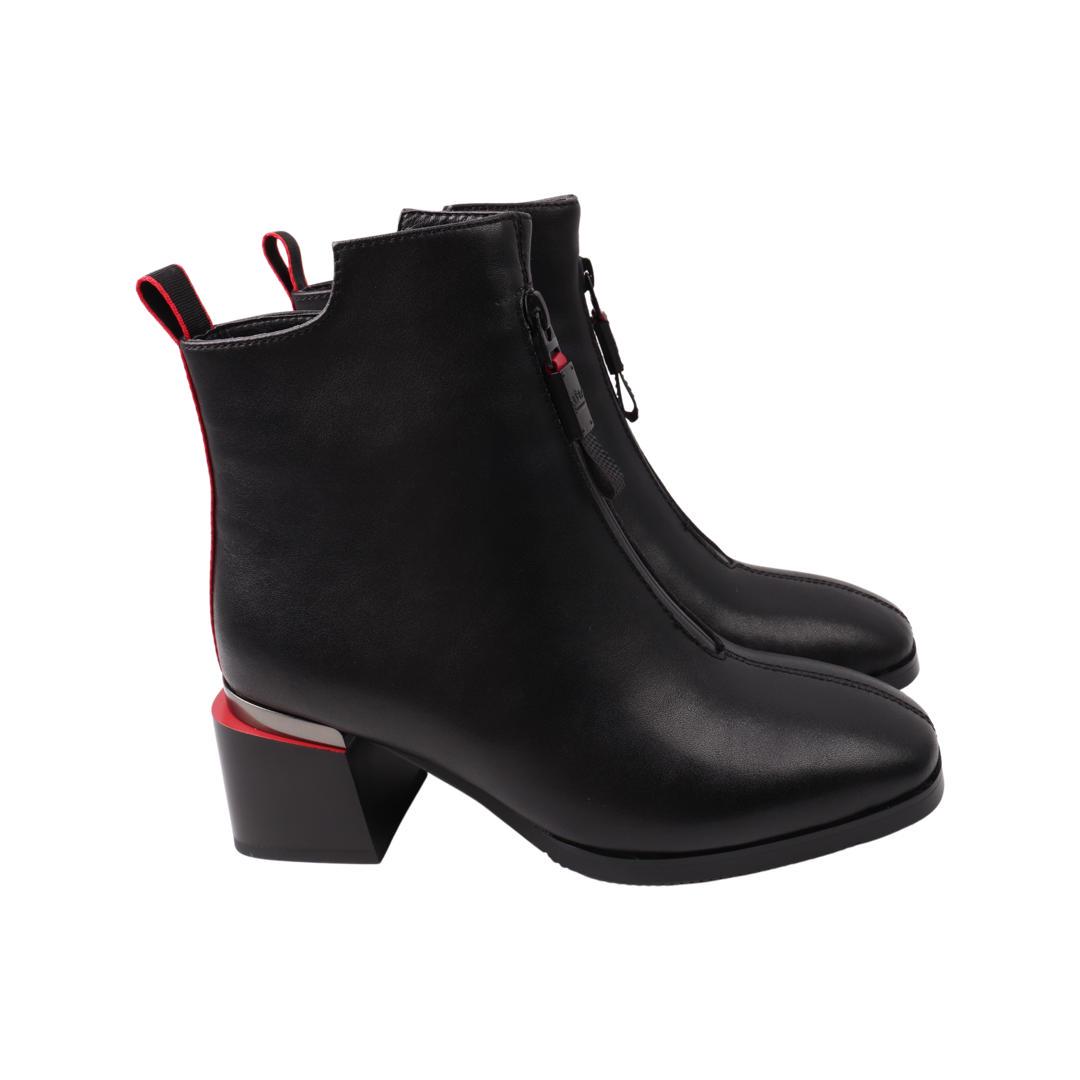 Ботильоны женские Oeego из кожи р. 39 Черный (106-22ZH)