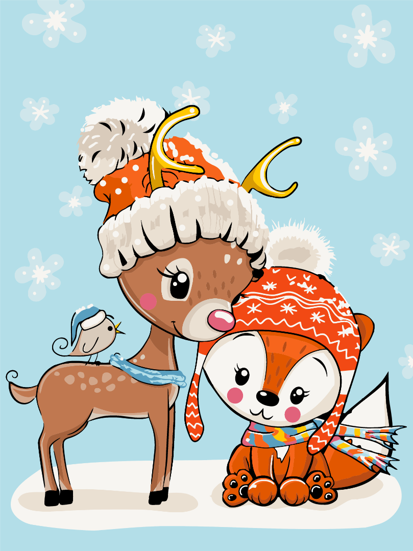 Картина по номерам Brushme Олененок с лисичкой 30x40 см (KBS0077) Картина по номерам Brushme Олененок с лисичкой 30x40 см (KBS0077)