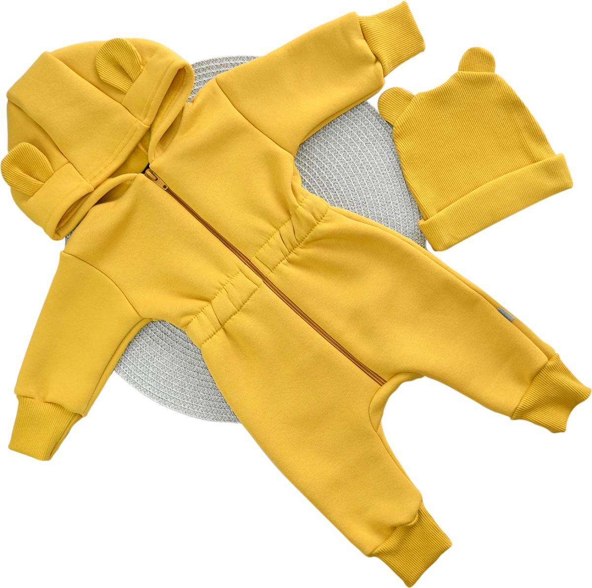 Комбинезон и шапочка Dexter's D2140-3 демисезонные 74 см Горчичный - фото 1 Комбинезон и шапочка Dexter's D2140-3 демисезонные 74 см Горчичный - фото 1