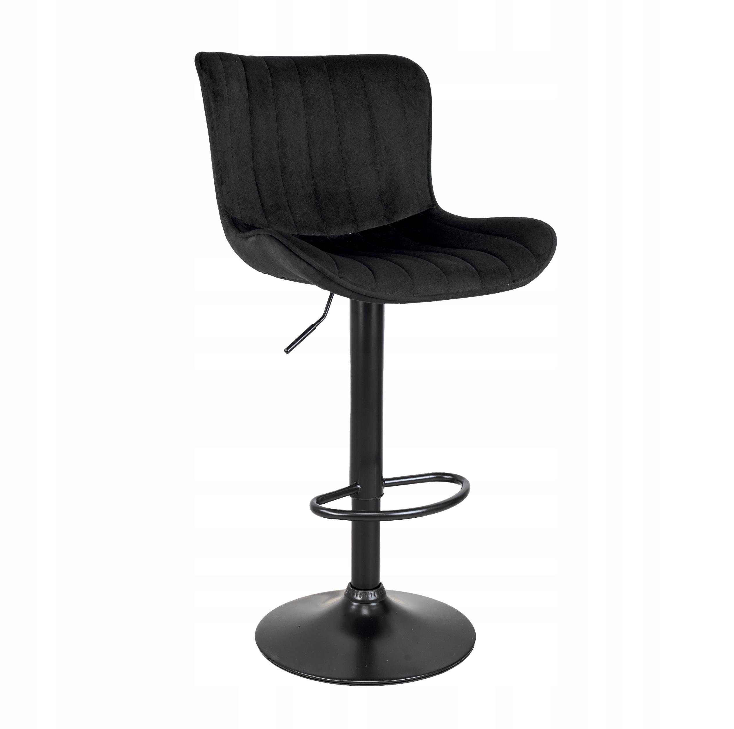Барный стул MALAGA велюр на черной ножке Черный (31117589)