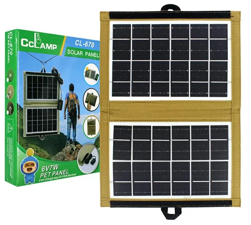Зарядная станция солнечная панель трансформер зарядка от солнца Solar Panel CcLamp CL-670 7Вт - фото 2