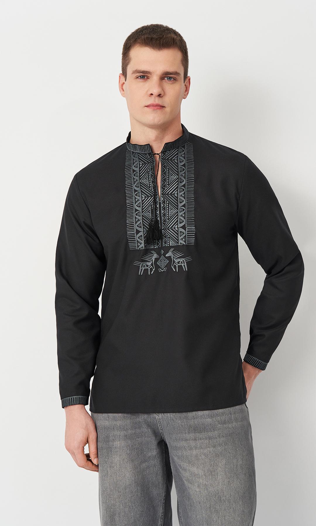 Вишиванка чоловіча Вишиваночка р. 60 Чорний (645-5)