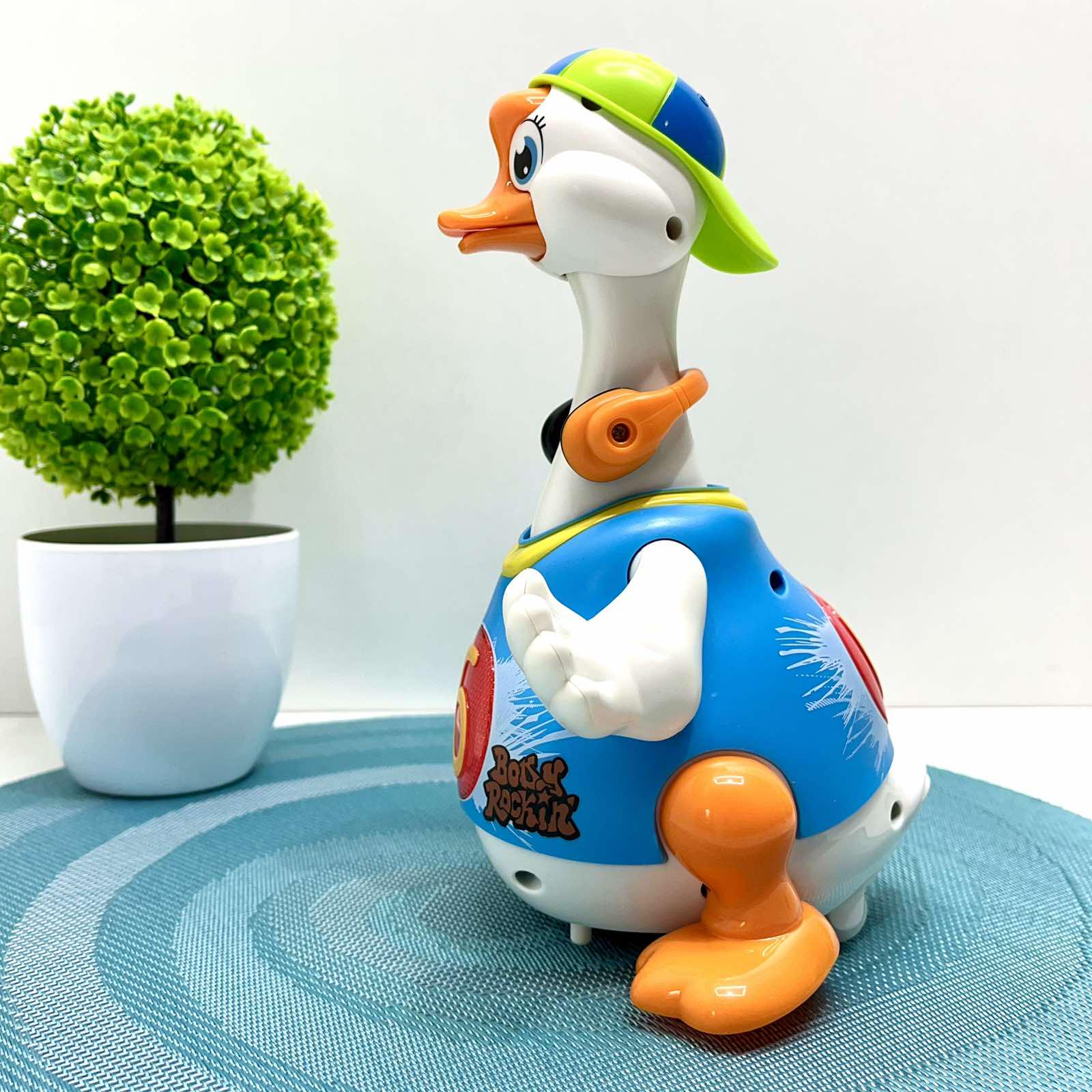 Музыкальная игрушка Hola Гусь хипхопер говорит по-английски/поет хип-хоп песни/подсветки/пляшет Синий (828) - фото 5